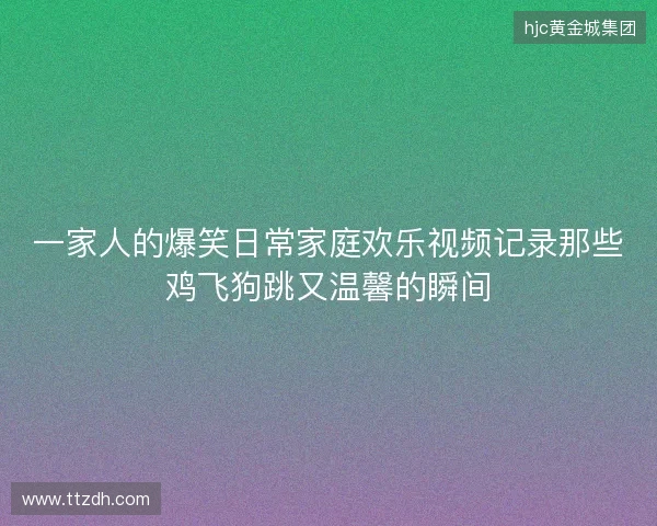 一家人的爆笑日常家庭欢乐视频记录那些鸡飞狗跳又温馨的瞬间